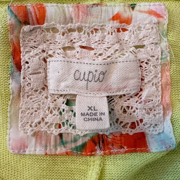 Yellow Cupio Sweater Tee with front Tie (XL) - Picture 4 of 4